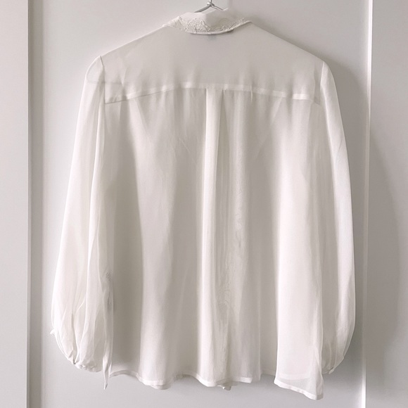 NWOT French Connection Embrioded Sheer Blouse - Picture 5 of 6